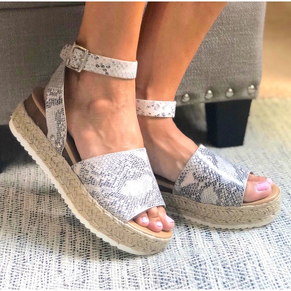 Soda Snakeskin Platform Espadrille